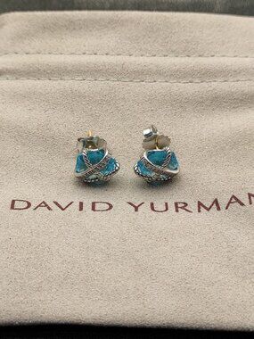 David Yurman 925 Silver Earrings with Original Pouch